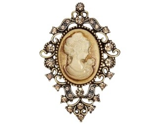 Cameo Crystal Brooch